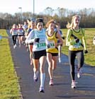 Soon after the start of the under-15s girls, Heaton Memorial Road Race, Newcastle Town Moor. Photo: David T. Hewitson/Sports for All Pics